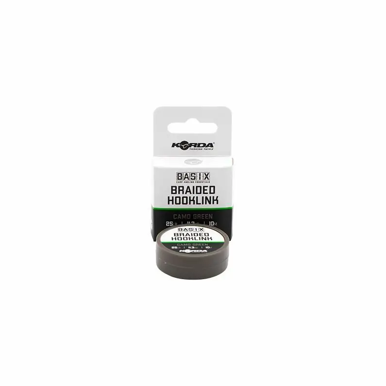 Express Levering Korda Basix Braided Hooklink 25lb 10m Camo Green