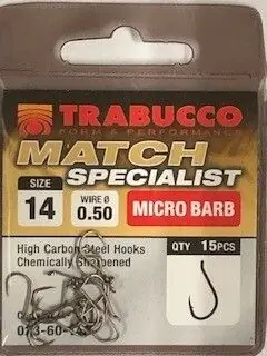 Trabucco Match Specialist - Micro Barb Nr 14 - 15Pcs Op = Op