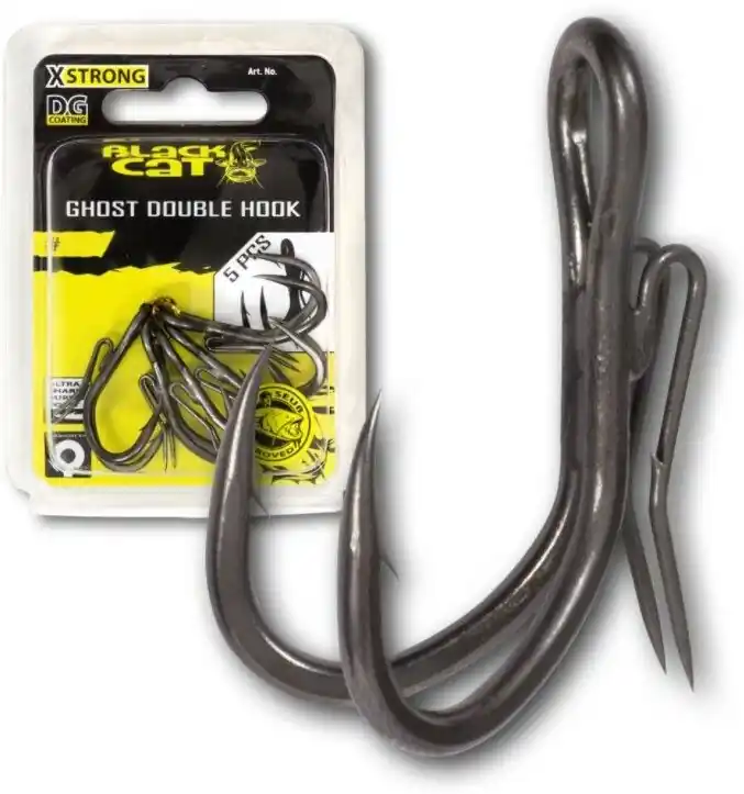 Meest Verkocht Black Cat Ghost Double Hook 4/0 5st