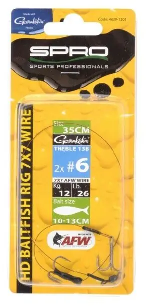 Lage Kosten Spro HD Baitfish Rig 35cm 2x 13B 4 18kg
