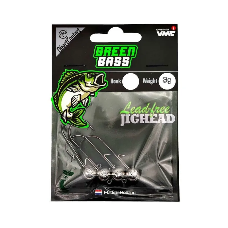 Nu Kopen Green Bass Fishing Jighead 2/0 3gr 4st