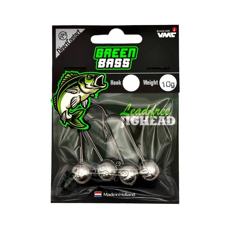 Green Bass Fishing Jighead 4/0 10gr 4st Superprijs