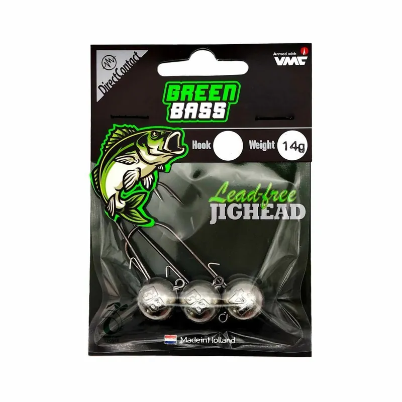 Green Bass Fishing Jighead 4/0 14gr 3st Merkproduct