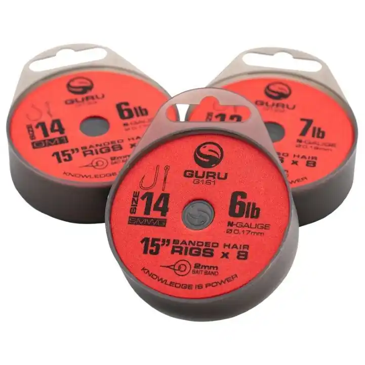 Guru Bait Bands Super MWG Rig 0.22mm 15" Size 12 Laatste Versie