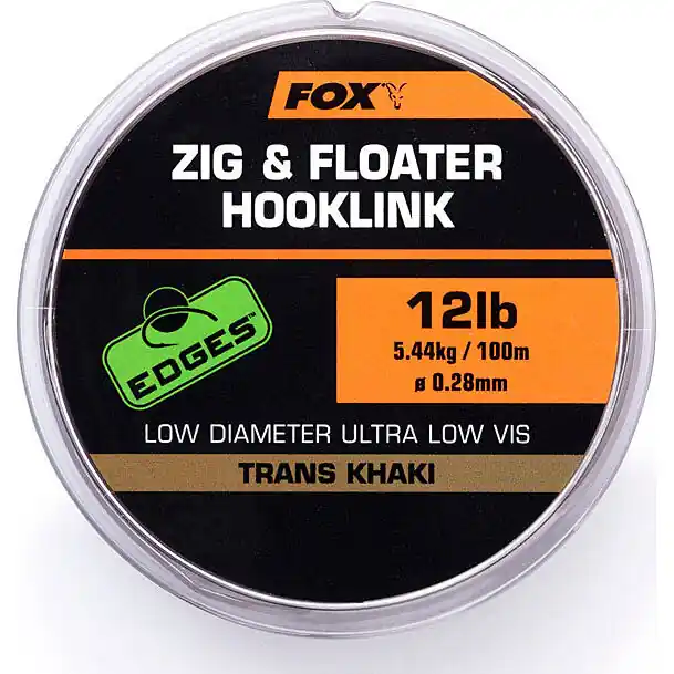 Fox Zig and Floater Hooklink Trans Khaki 10lb 0.26mm - Voorradig Must-Have