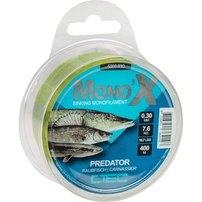 C-Tec Predator MonoX Green 400m 0.28mm 6.5kg - Voorradig Meest Verkocht