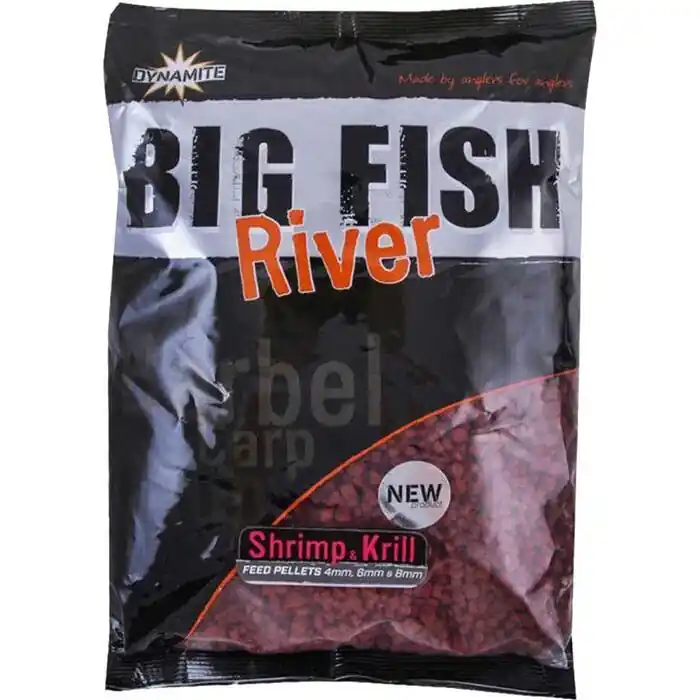 Flitsaanbieding Dynamite Baits Big Fish River Feed Pellets Shrimp-Krill 1.8kg