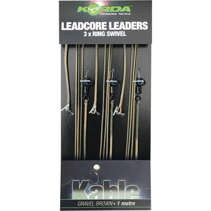 Korda Leadcore Leader Ring Swivel Weed / Silt 1m - Voorradig Lage Prijs