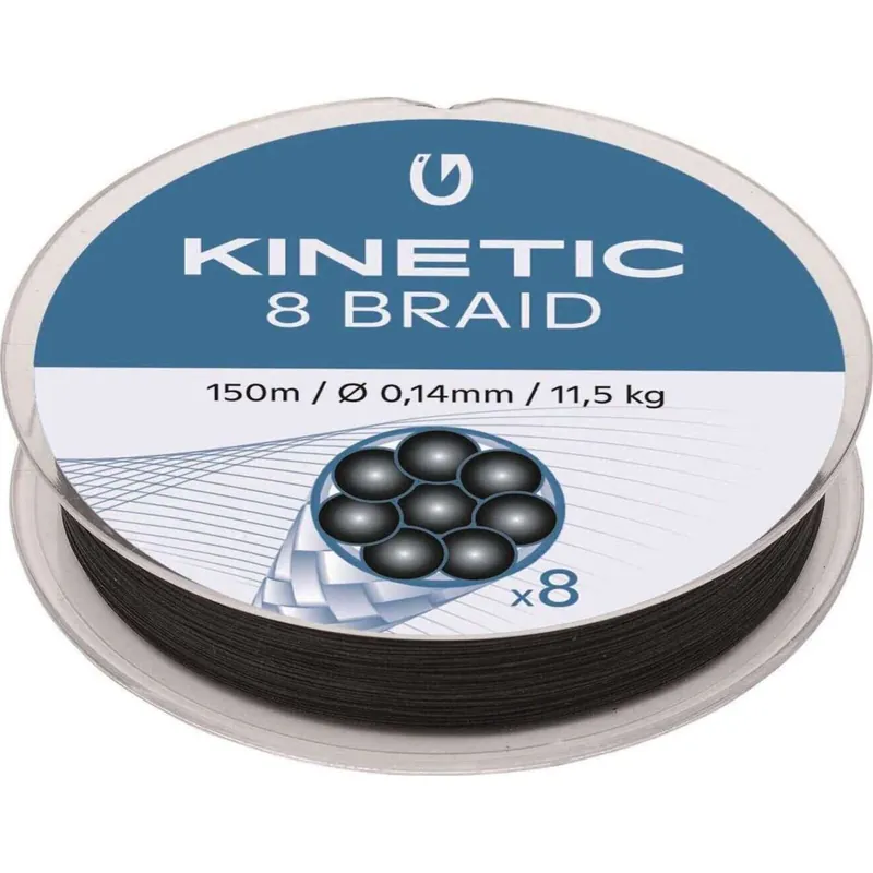 Kinetic 8 Braid Black 300m 0.14mm 11.5kg - Voorradig Populair