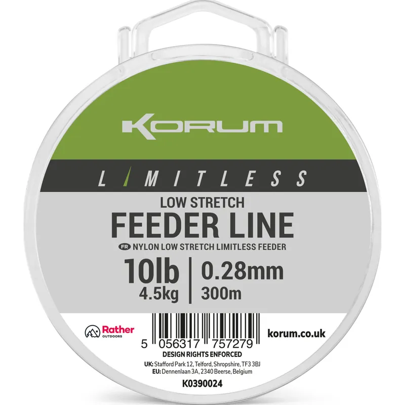 Finale Uitverkoop Korum Limitless Feeder Line 0.23mm - Voorradig