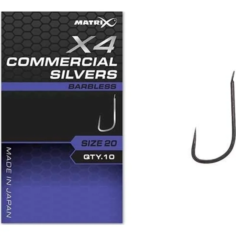 Gratis Retour Matrix X4 Commercial Silvers #16 Barbless