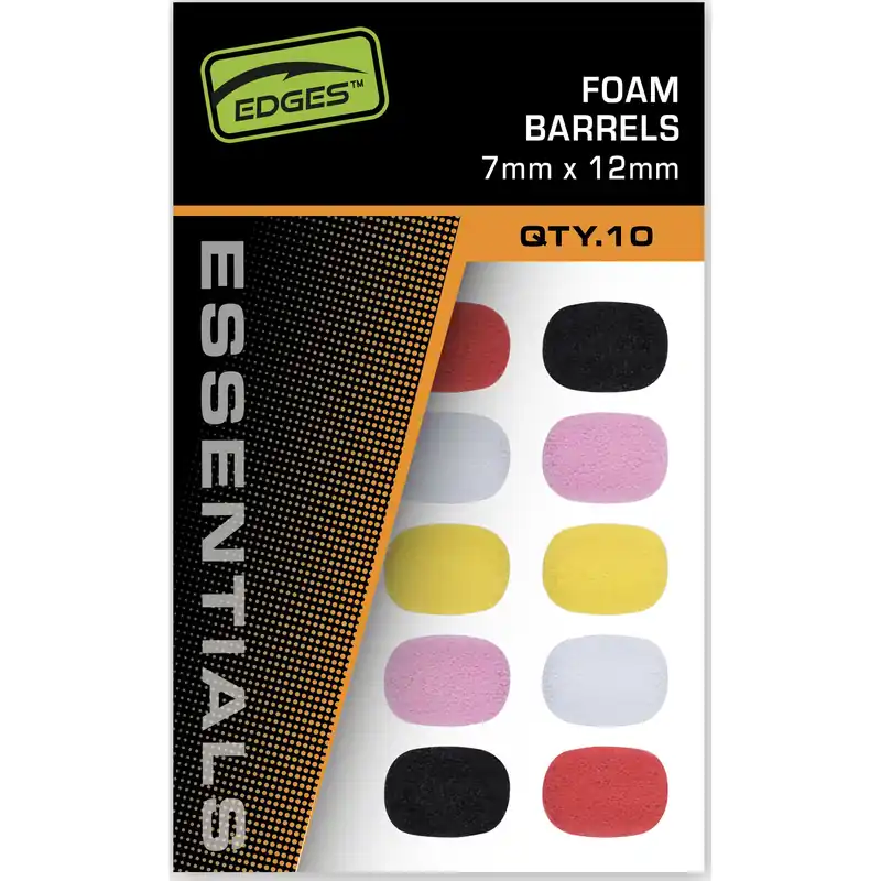 Meest Verkocht Fox Edges Foam Barrels Mixed Colour 7x12mm
