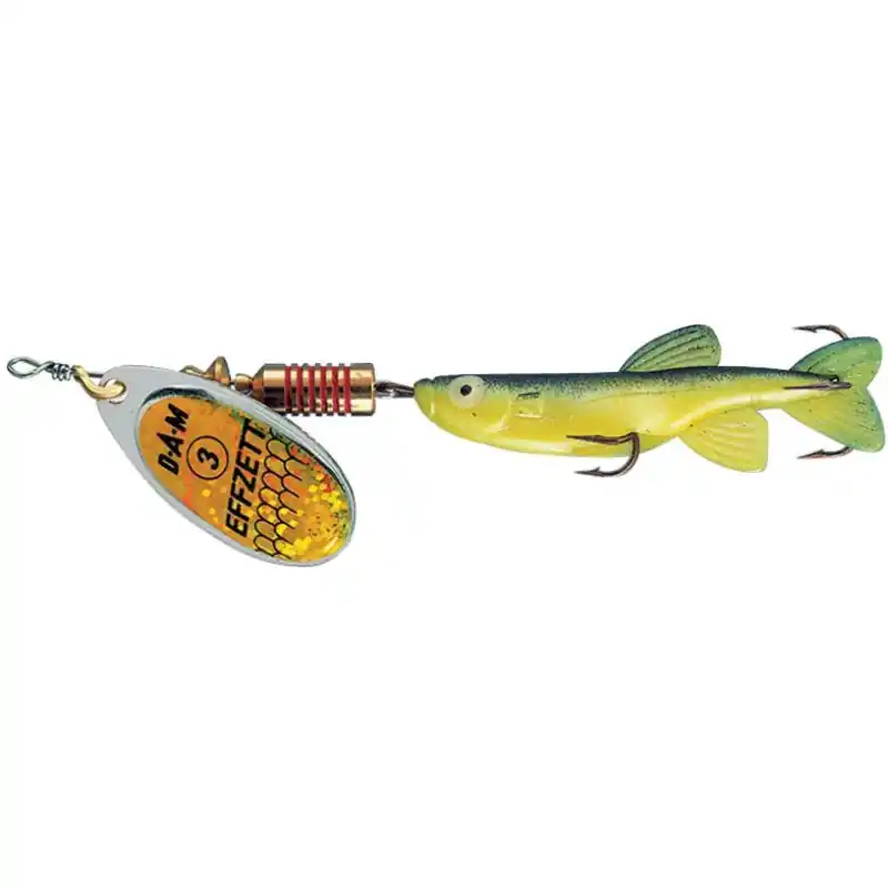 DAM Effzett Minnow Spinner Sink. Yellow/Black Seizoensaanbieding