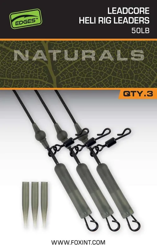 Beperkte Voorraad Fox Naturals Leadcore Heli Rig Leaders