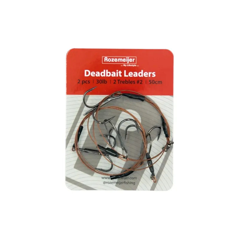 Dagaanbieding Rozemeijer Deadbait Leaders 2x Treble #2 - 50cm/30lb