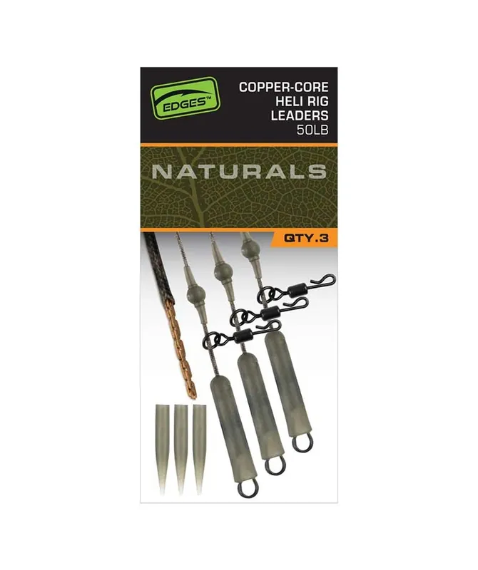 Fox Edges Naturals Copper-Core Heli Rig Leaders Betrouwbaar