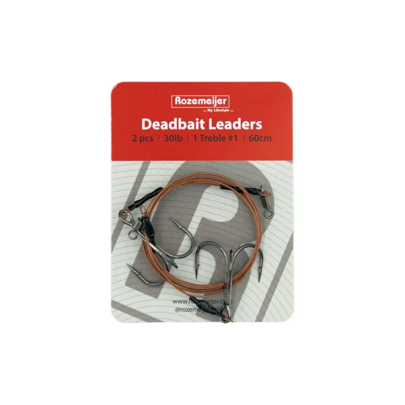Rozemeijer Deadbait Leaders 1 Treble #1 - 60cm/30lb/2st Goedkoop