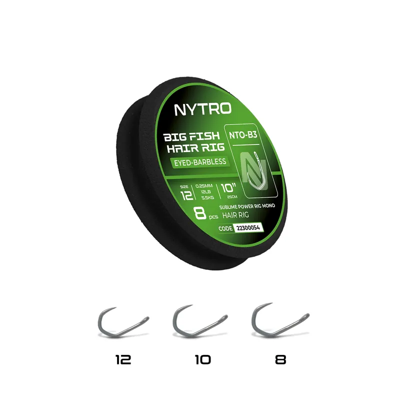 Nytro Big Fish Ready Tied Hair Rigs Barbless (8st) Koop Vandaag