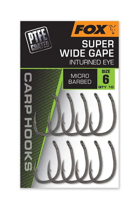 Fox Super Wide Gape Inturned Eye Karperhaak Hoge Kwaliteit