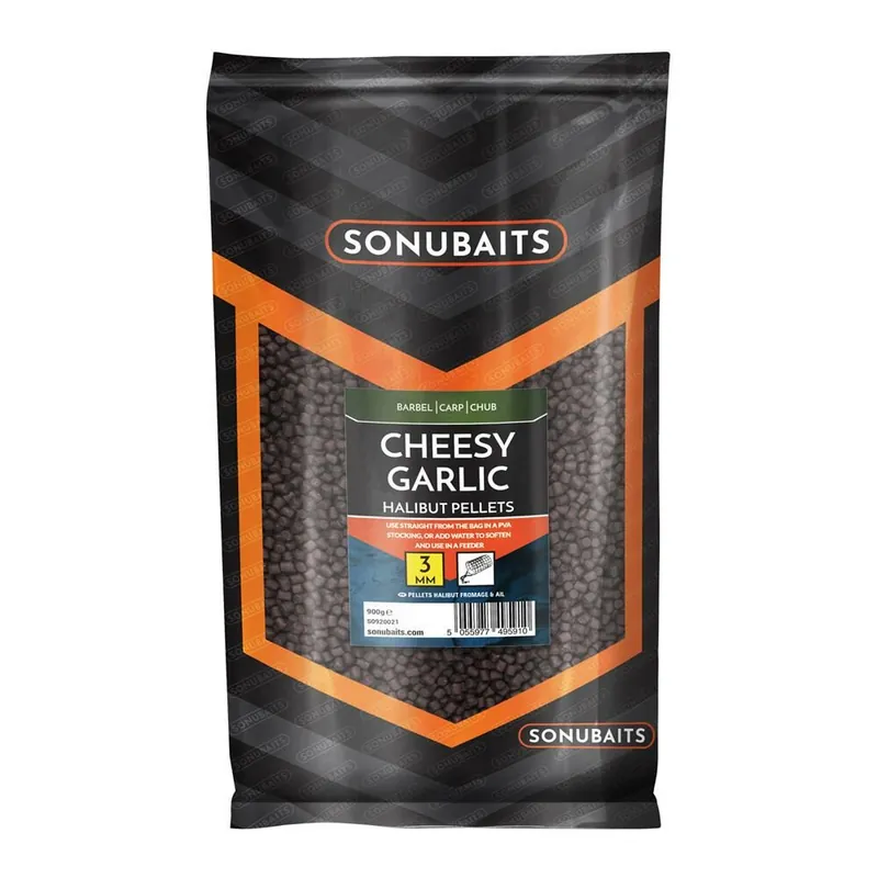 Sonubaits Cheesy Garlic Halibut Pellets 6mm - 900g Lage Kosten