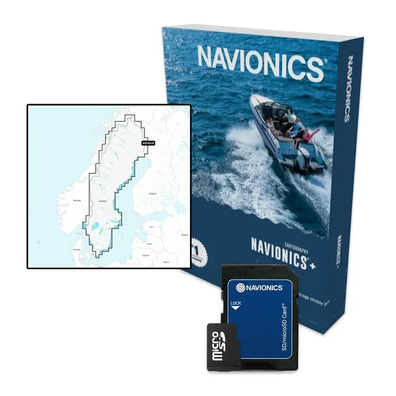 Gratis Retour Navionics+ Waterkaart Zweden, Meren en rivieren