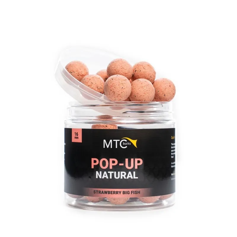 Alleen Vandaag MTC Baits Strawberry Big Fish Pop-Up Natural 16mm