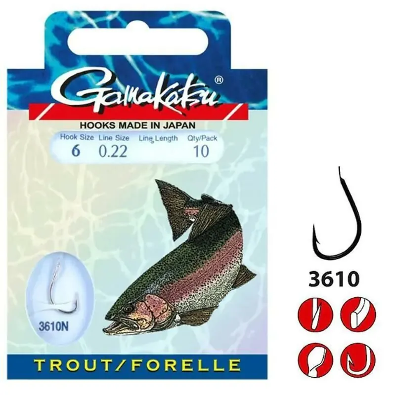 Direct Verzonden Gamakatsu LS-3610N Forel Onderlijn 75cm Size 04/0.25mm