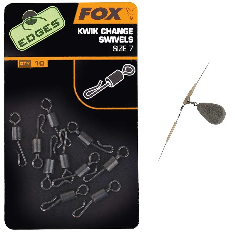 Seizoensaanbieding Fox Edges Kwik Change Swivels Size 7