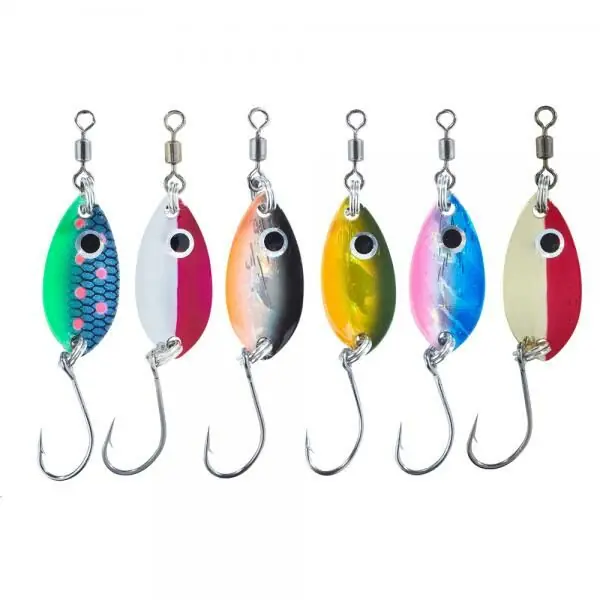 Alleen Vandaag Balzer Trout Attack Forel Blinker Leaf 1.5g 25mm Gold Red