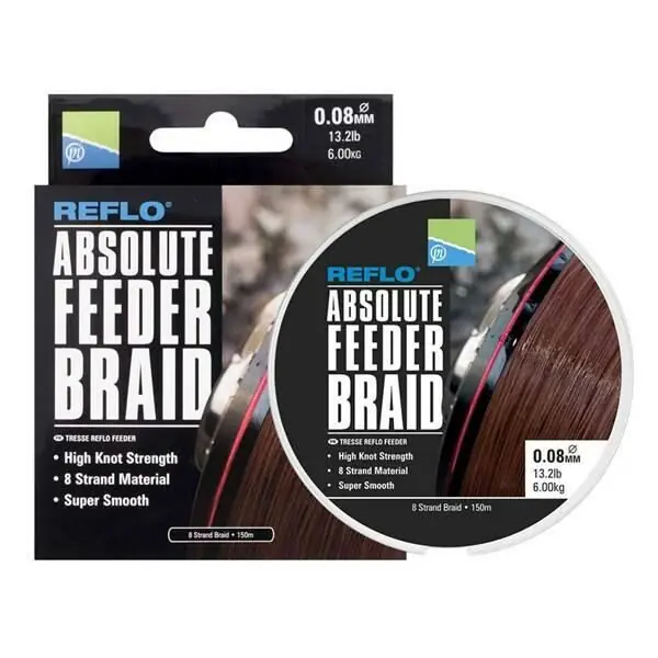 Laatste Versie Preston Absolute Feeder Braid 150m 0.08mm
