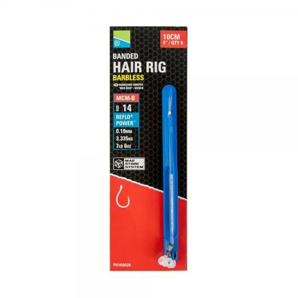 Preston MCM-B Banded Hair RIgs 4'' 10cm Size 12 - 0.19mm Rechtstreeks Van De Fabrikant