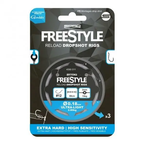 Spro Freestyle Reload Dropshot Rigs Haak 06 - 0.26mm Lage Kosten