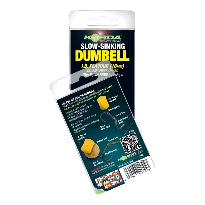 Korda Slow Sink Dumbell I.B. Yellow I.B. 12mm Nieuw