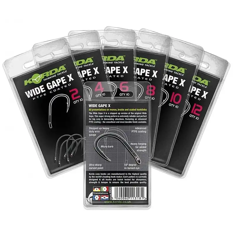 Korda Wide Gape X Hook Size 4 Finale Uitverkoop