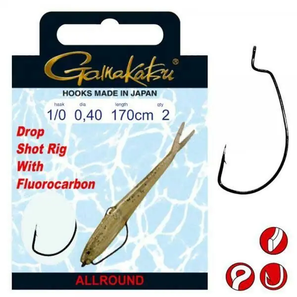 Betrouwbaar Gamakatsu Dropshot Worm EWG 170cm Size 1/0 - 0.35mm