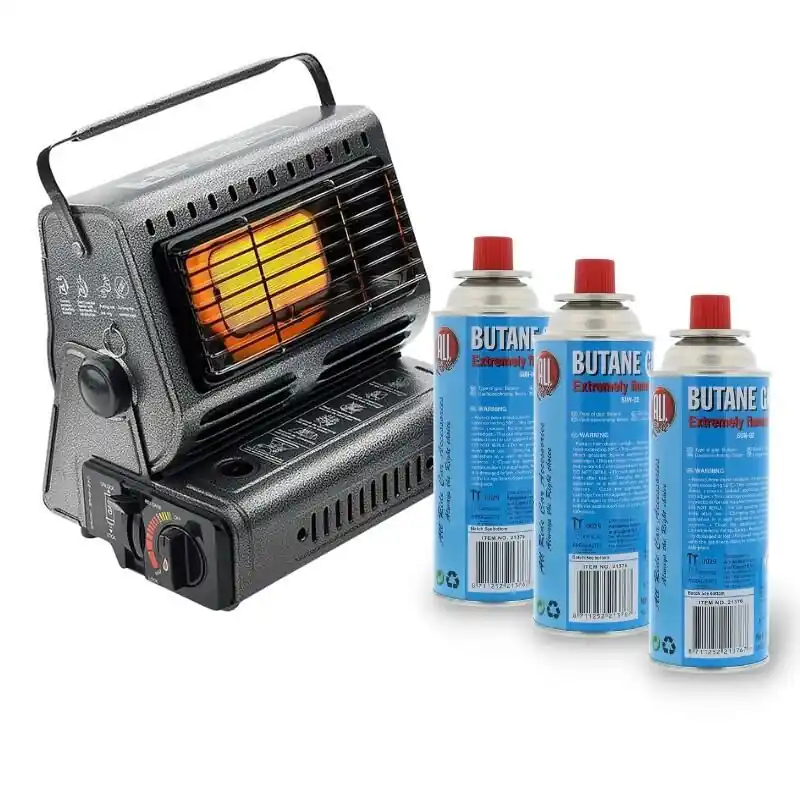 Fabrieksprijs MacGyver Gaskachel + 3 x All Ride Butane Gas