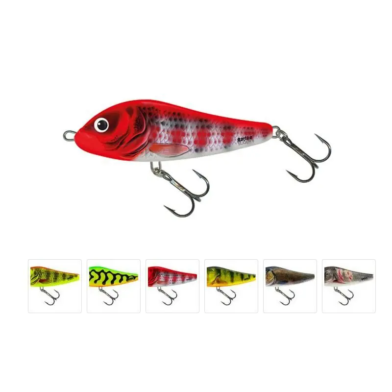 Salmo Sinking Rattlin Slider 8cm Holo Red Head Striper Rechtstreeks Van De Fabrikant