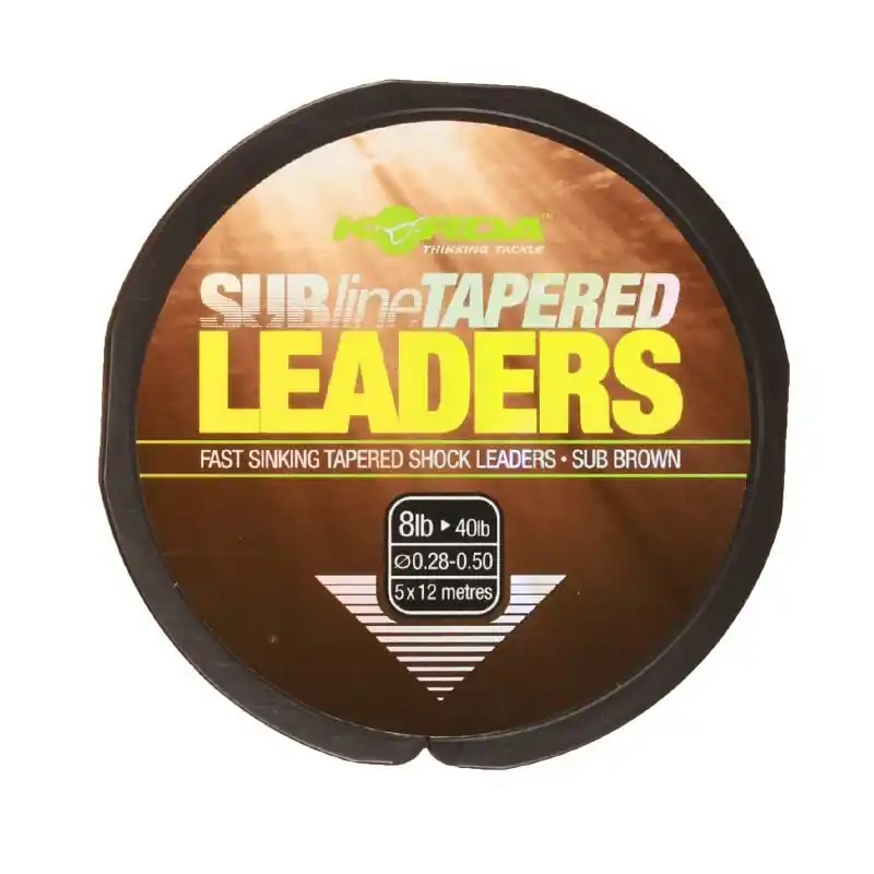Korda Subline Tapered Leader Brown 0.28/0.50mm Finale Uitverkoop