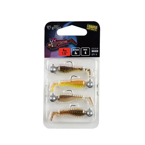 Fox Rage Micro Spikey Loaded UV Mixed Colour Pack 4cm 3gr Hoge Kwaliteit