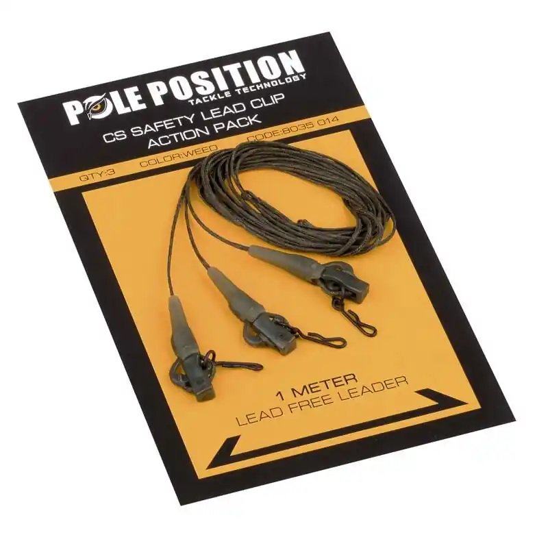 Pole Position CS Leadclip Action Pack 1m Weed 45LB Laatste Versie