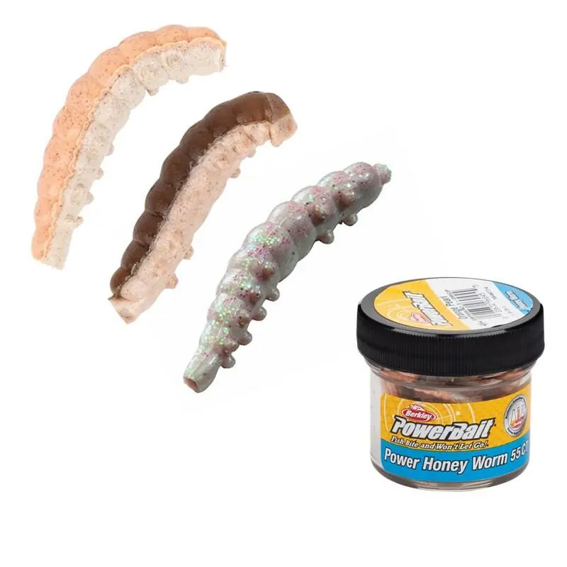 Berkley Powerbait Honey Worms Glitter Natural with Scales Actieprijs