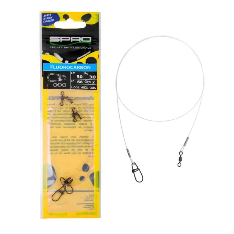 Alleen Vandaag Spro Matt Black Leader Fluoro 25cm/20kg 0.60mm