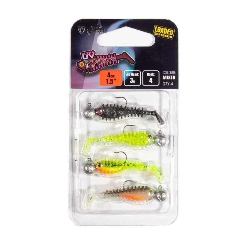 Fox Rage Micro Spikey Loaded UV Mixed Colour Pack 4cm Goedkoop