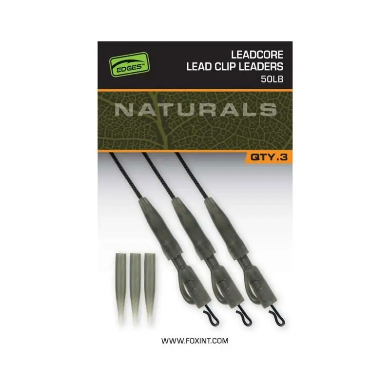 Fox Edges Naturals Leadcore Power Grip Lead Clip Leaders Express Levering
