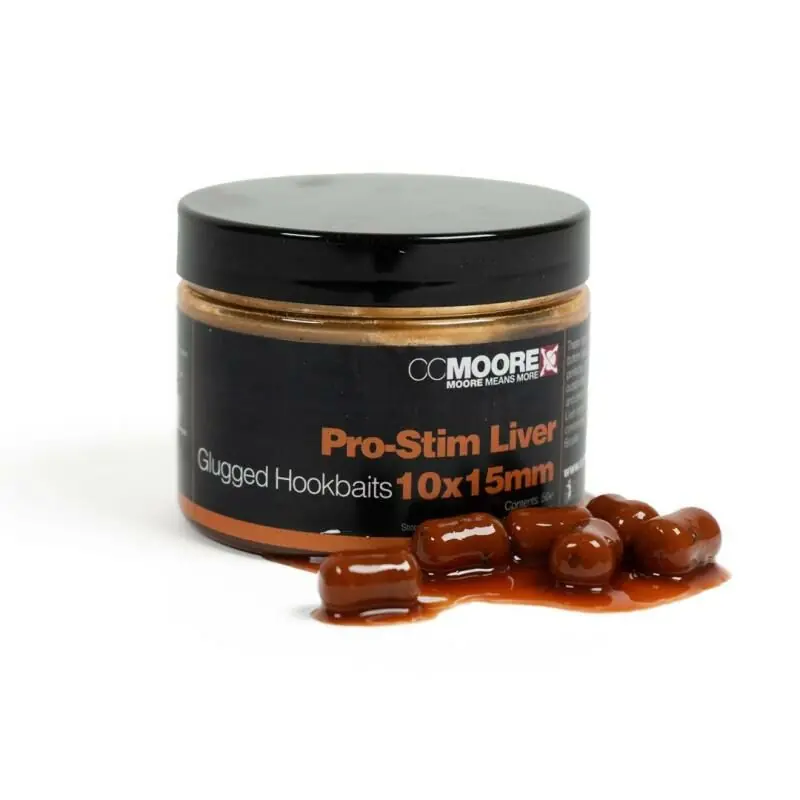 CC Moore Pro-Stim Liver Glugged Hookbaits 15x18mm Bestseller