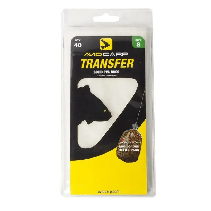 Avid Transfer Solid PVA Bags Size 8 80x170mm Uitverkoop