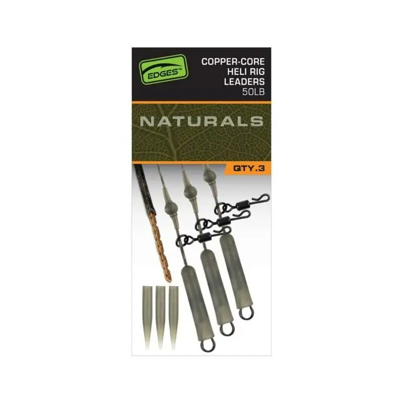 Fox Edges Naturals Copper-Core Heli Rig Leaders Flitsaanbieding