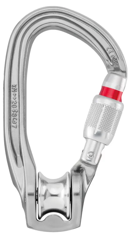 Karabijnhaak met katrol PETZL Rollclip VAN Schroefvergrendeling Express Levering