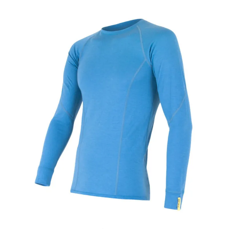 Mannen t-shirt SENSOR Merino Actief dl. mouw blauw S Korting