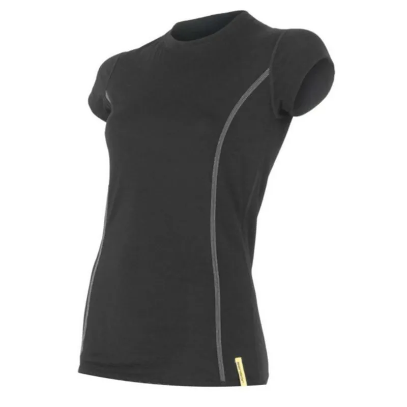 Dames t-shirt SENSOR Merino Actief zwart S Speciale Aanbieding